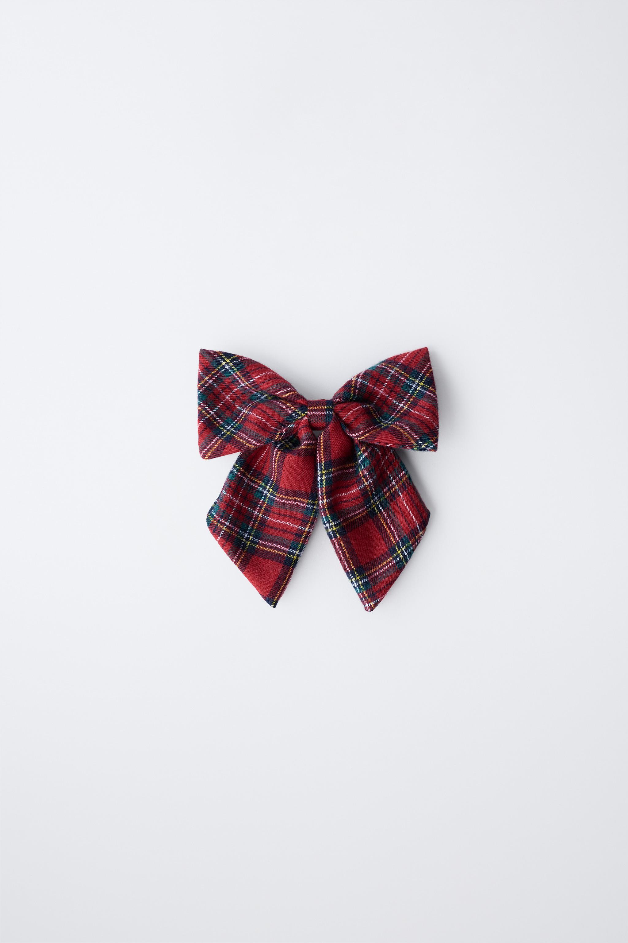 PLAID BOW CLIP